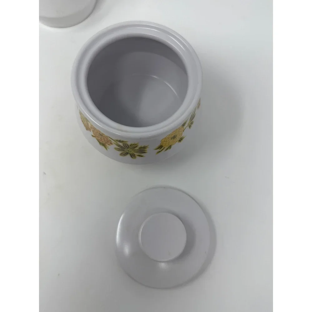 Noritake Progression Sunnyside 9003 Ceramic Sugar Bowl,‎ Lid & Creamer VTG EUC